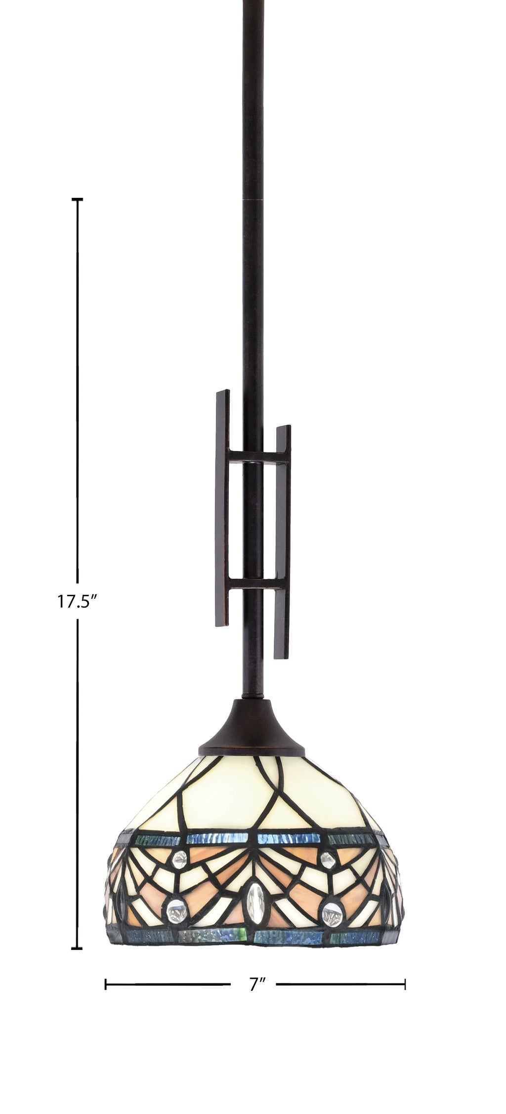 Uptowne One Light Mini Pendant in Dark Granite with 7" Royal Merlot Art Glass Shade