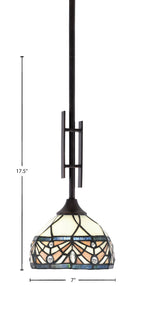 Uptowne One Light Mini Pendant in Dark Granite with 7" Royal Merlot Art Glass Shade