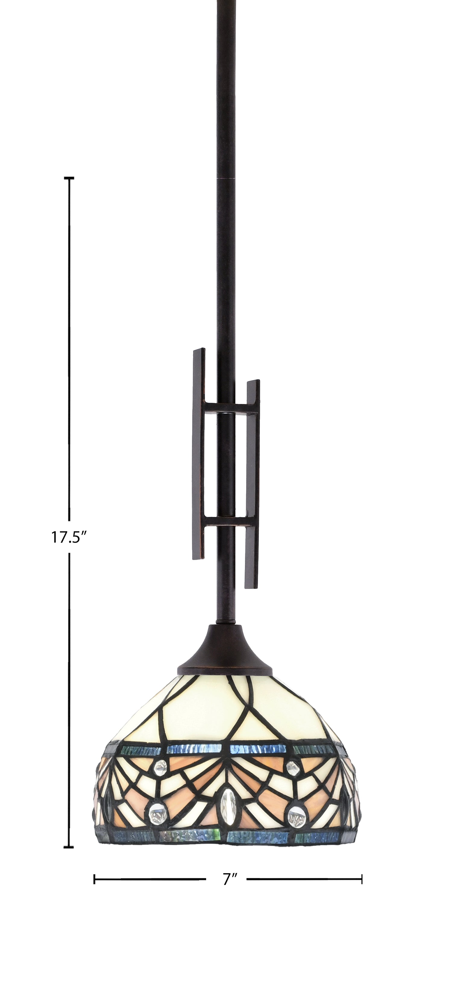 Uptowne One Light Mini Pendant in Dark Granite with 7" Royal Merlot Art Glass Shade