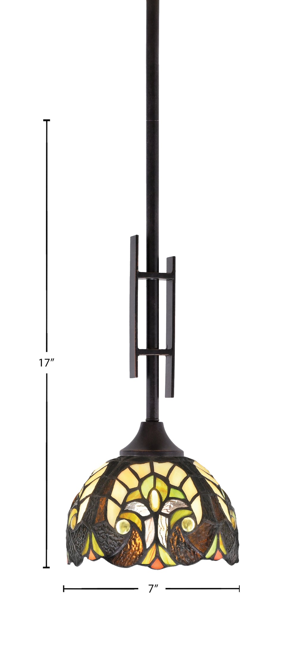 Uptowne One Light Mini Pendant in Dark Granite with 7" Ivory Cypress Art Glass Shade