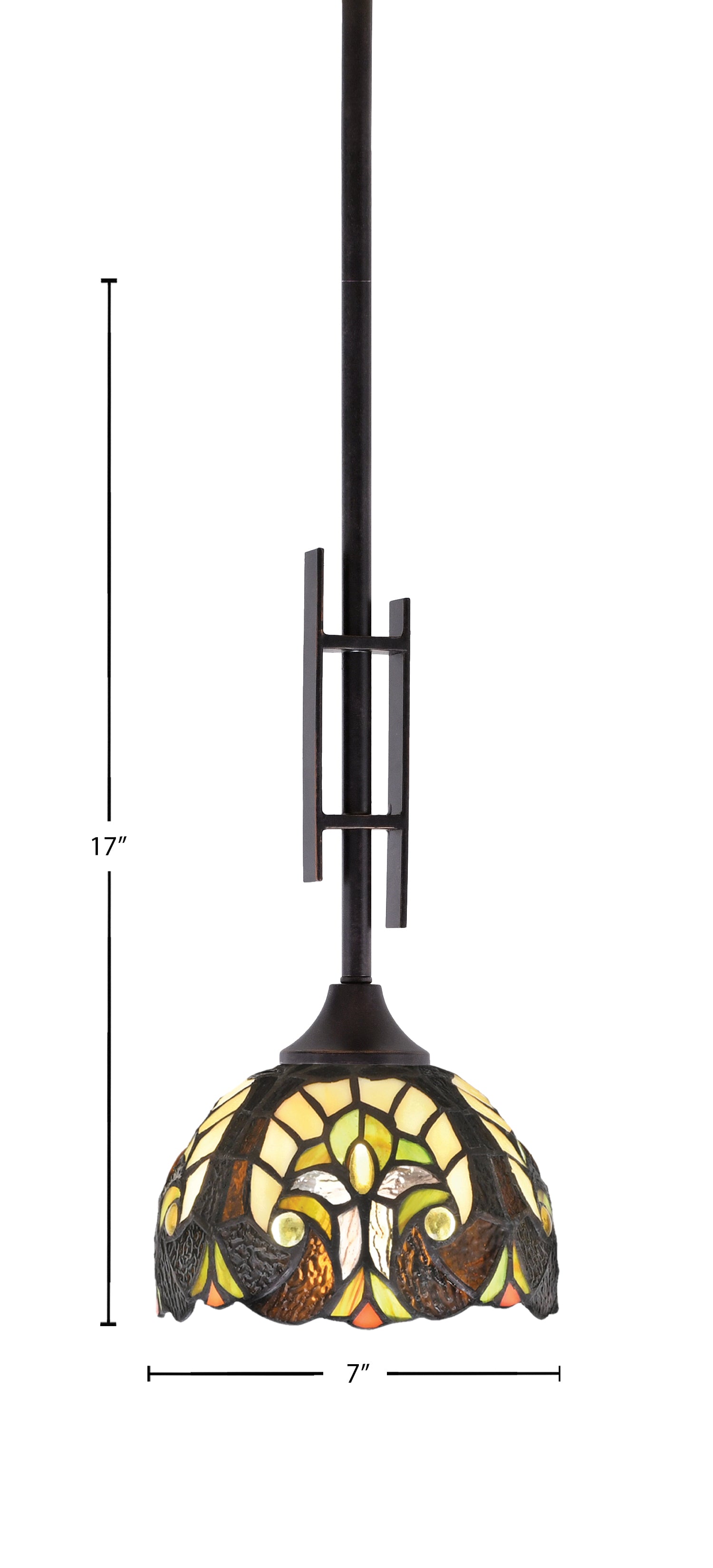 Uptowne One Light Mini Pendant in Dark Granite with 7" Ivory Cypress Art Glass Shade