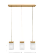 Nouvelle Three Light Cluster Pendalier in New Age Brass with 4" Square White Muslin Shade