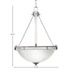 Uptowne Three Light Pendant in Aged Silver with 13.5" White Muslin Shade
