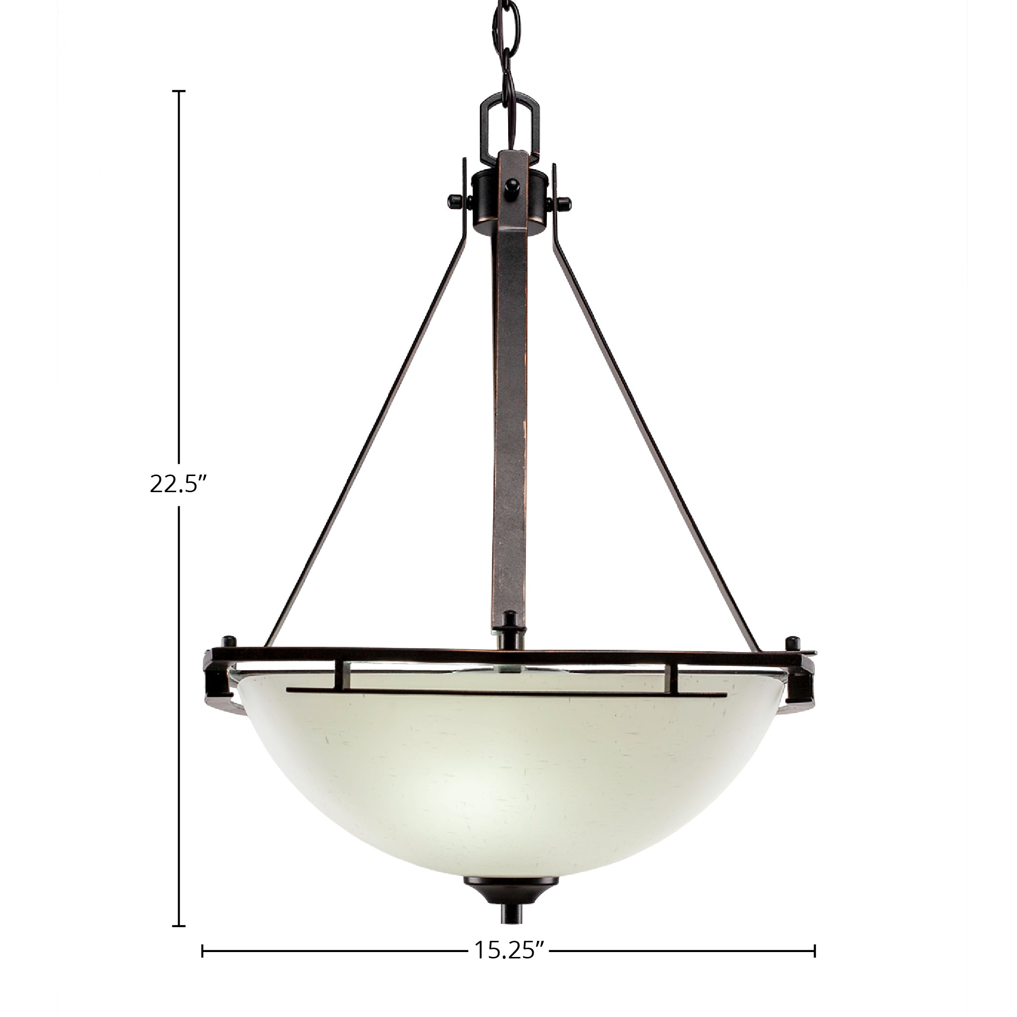 Uptowne Three Light Pendant in Dark Granite with 13.5" White Muslin Shade