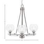 Uptowne Three Light Chandelier in Aged Silver with 5.75" Clear Bubble Shade