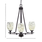 Uptowne Three Light Chandelier in Dark Granite with 5" Natural Fusion Shade