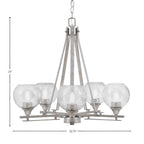 Uptowne Five Light Chandelier in Aged Silver with 5.75" Smoke Bubble Shade
