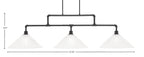 Vintage Three Light Bar in Dark Granite with 16" Italian Bubble Shade