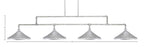 Vintage Four Light Bar in Aged Silver with 14" Aged Silver Cone Metal Shade Shade