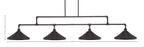 Vintage Four Light Bar in Dark Granite with 14" Dark Granite Cone Metal Shade Shade