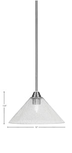 Paramount One Light Pendant in Brushed Nickel with 12" Smoke Bubble Shade