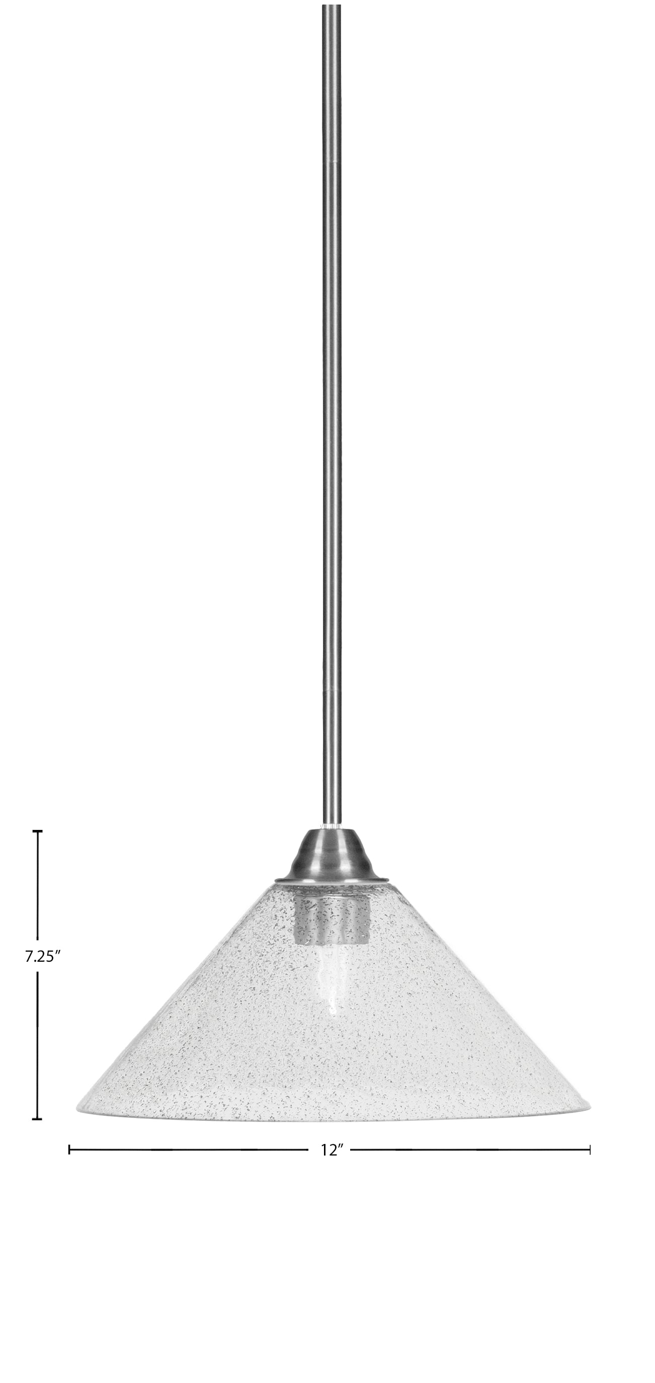 Paramount One Light Pendant in Brushed Nickel with 12" Smoke Bubble Shade