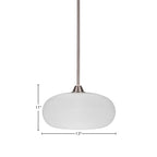 Paramount One Light Pendant in Brushed Nickel with 13" White Muslin Shade