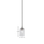 Paramount One Light Mini Pendant in Brushed Nickel with 4" Smoke Bubble Shade