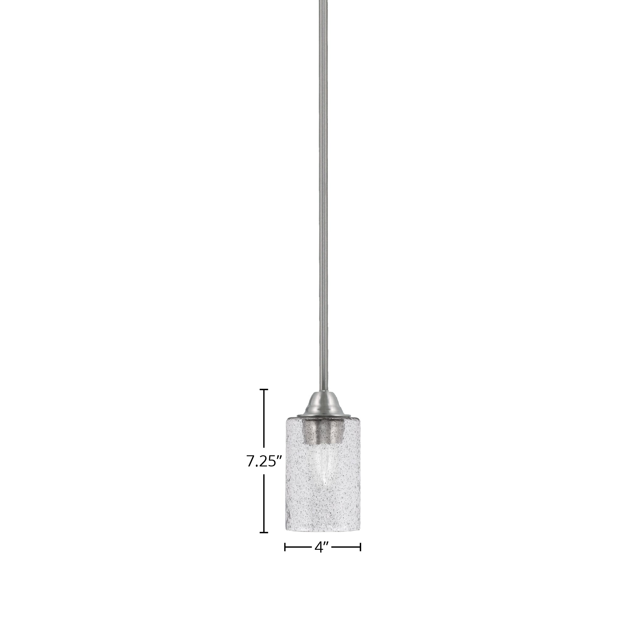 Paramount One Light Mini Pendant in Brushed Nickel with 4" Smoke Bubble Shade