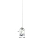 Paramount One Light Mini Pendant in Brushed Nickel with 4" Onyx Swirl Shade