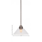 Paramount One Light Mini Pendant in Brushed Nickel with 10" Clear Bubble Shade