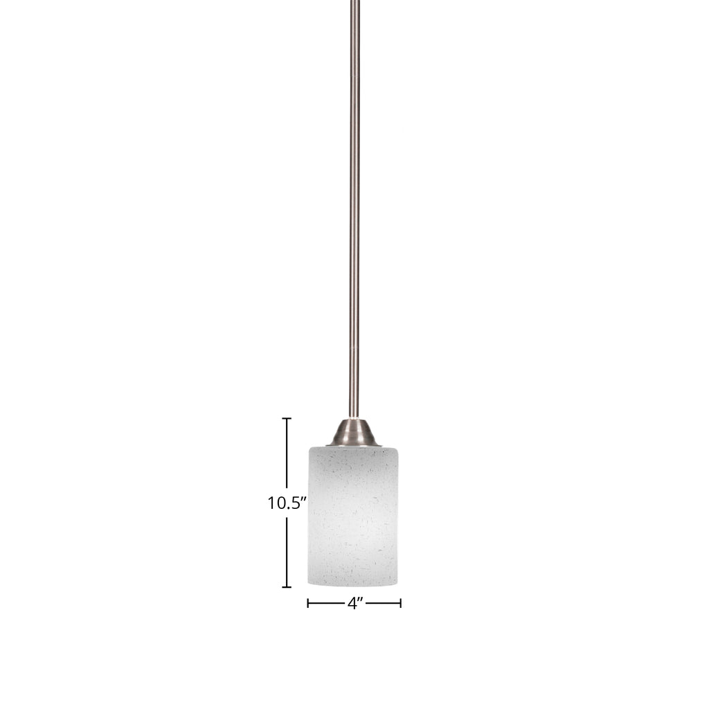 Paramount One Light Mini Pendant in Brushed Nickel with 4" White Muslin Shade