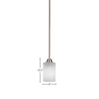 Paramount One Light Mini Pendant in Brushed Nickel with 4" White Muslin Shade