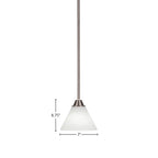 Paramount One Light Mini Pendant in Brushed Nickel with 7" White Muslin Shade