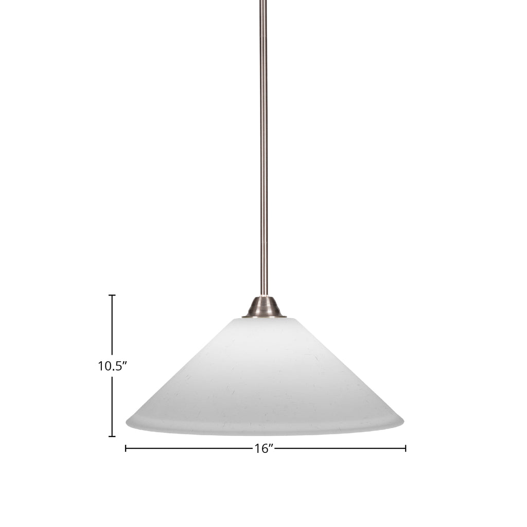 Paramount One Light Pendant in Brushed Nickel with 16" White Muslin Shade