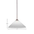 Paramount One Light Pendant in Brushed Nickel with 16" White Muslin Shade