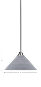 Paramount One Light Pendant in Brushed Nickel with 12" Gray Matrix Shade