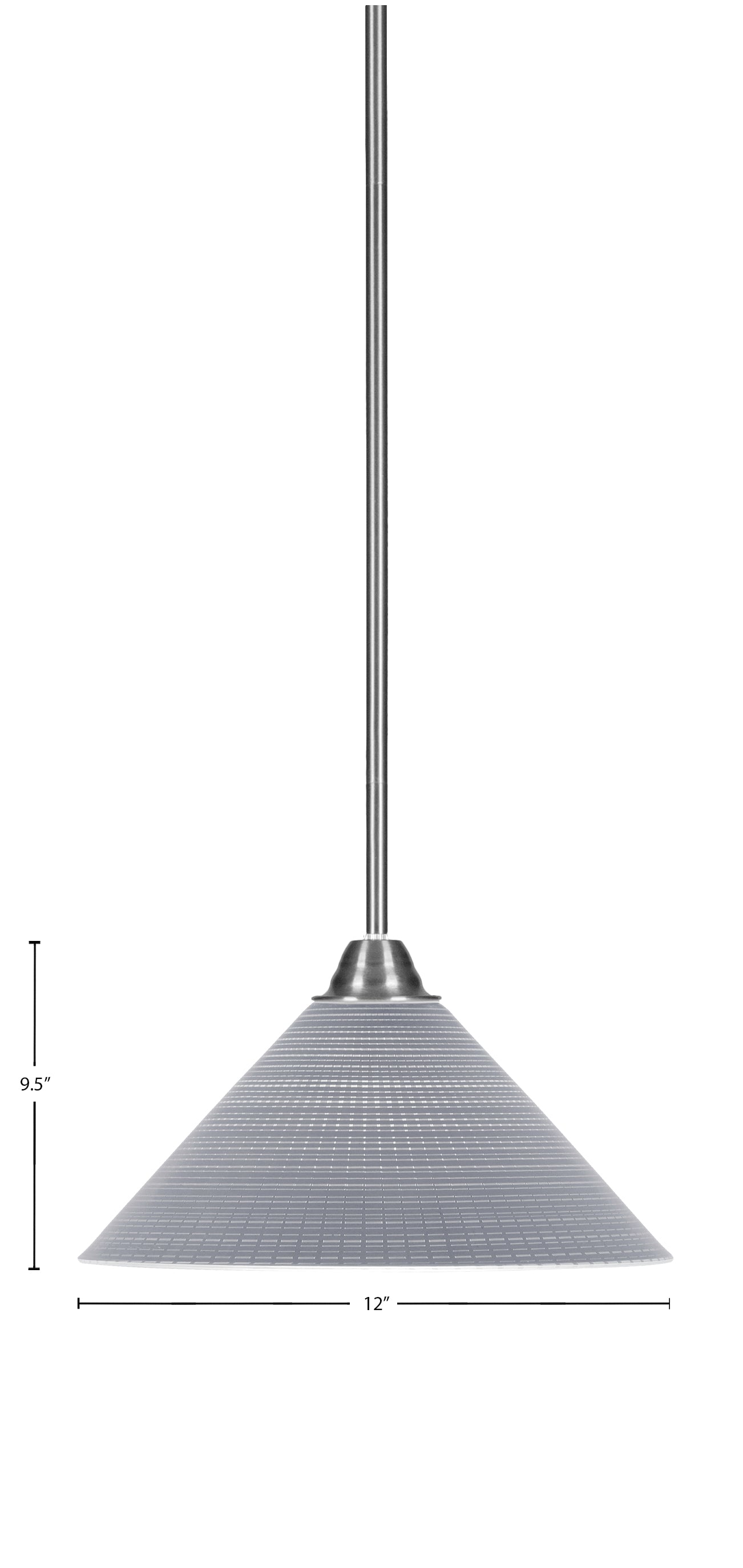 Paramount One Light Pendant in Brushed Nickel with 12" Gray Matrix Shade