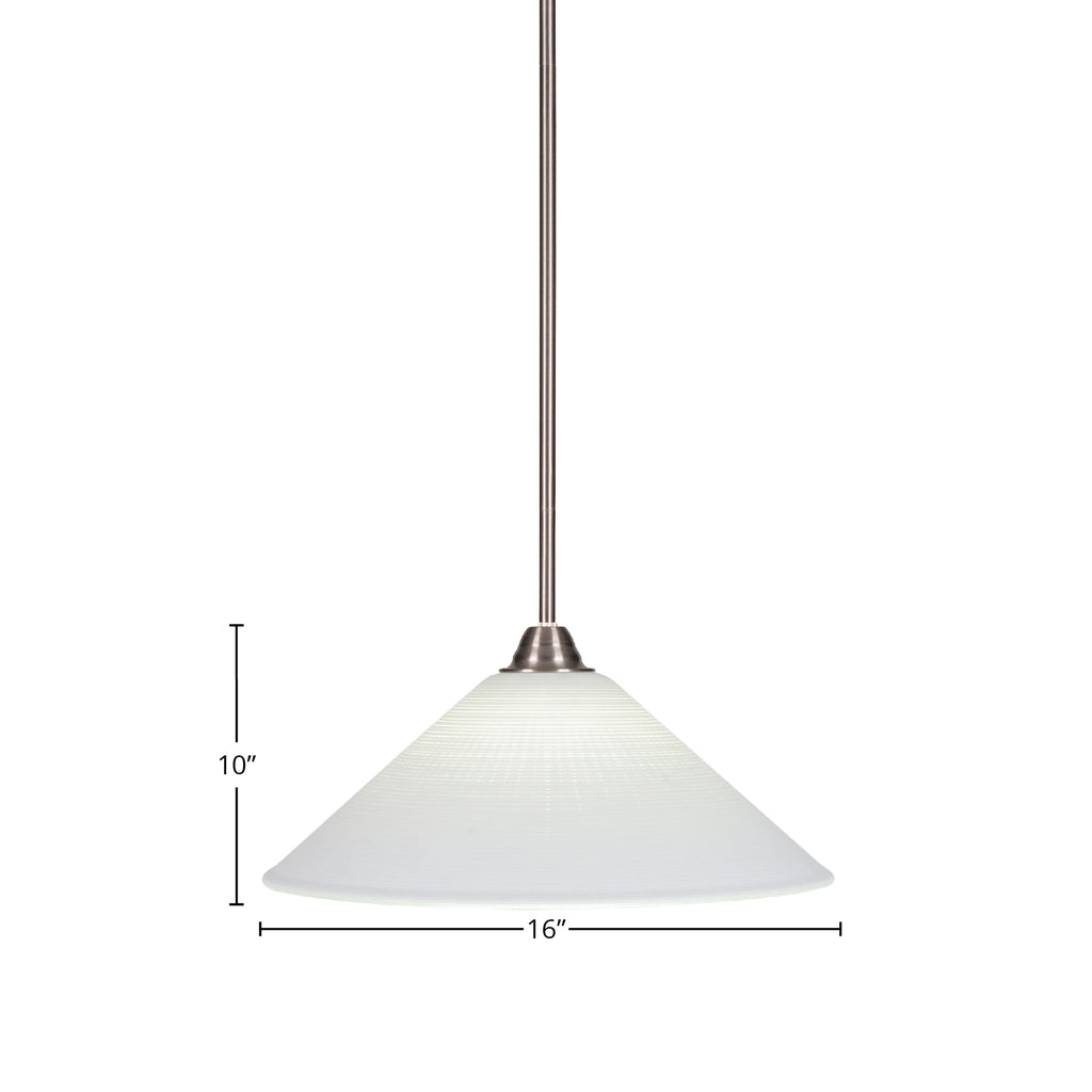 Paramount One Light Pendant in Brushed Nickel with 16" White Matrix Shade
