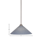 Paramount One Light Pendant in Brushed Nickel with 16" Gray Matrix Shade