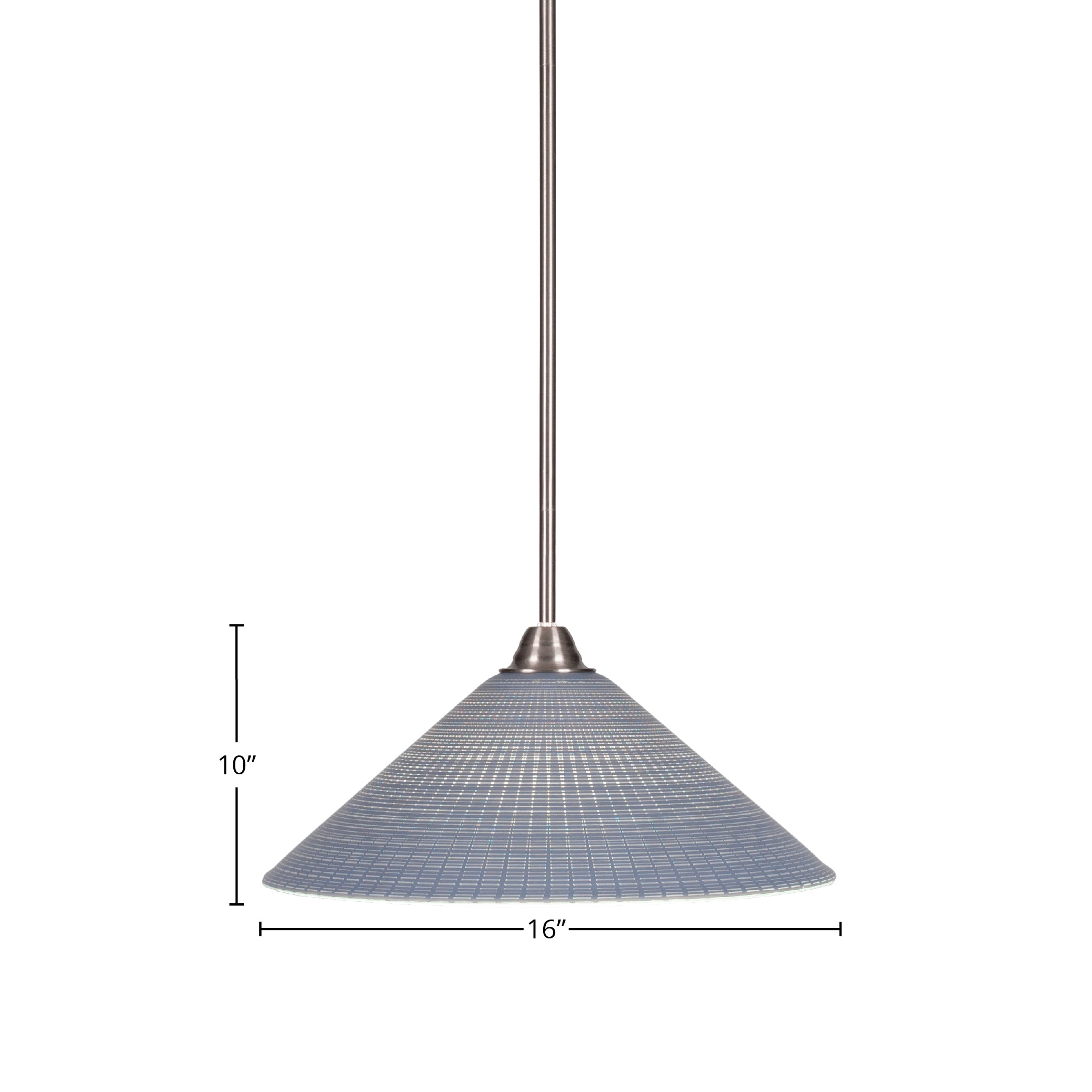 Paramount One Light Pendant in Brushed Nickel with 16" Gray Matrix Shade