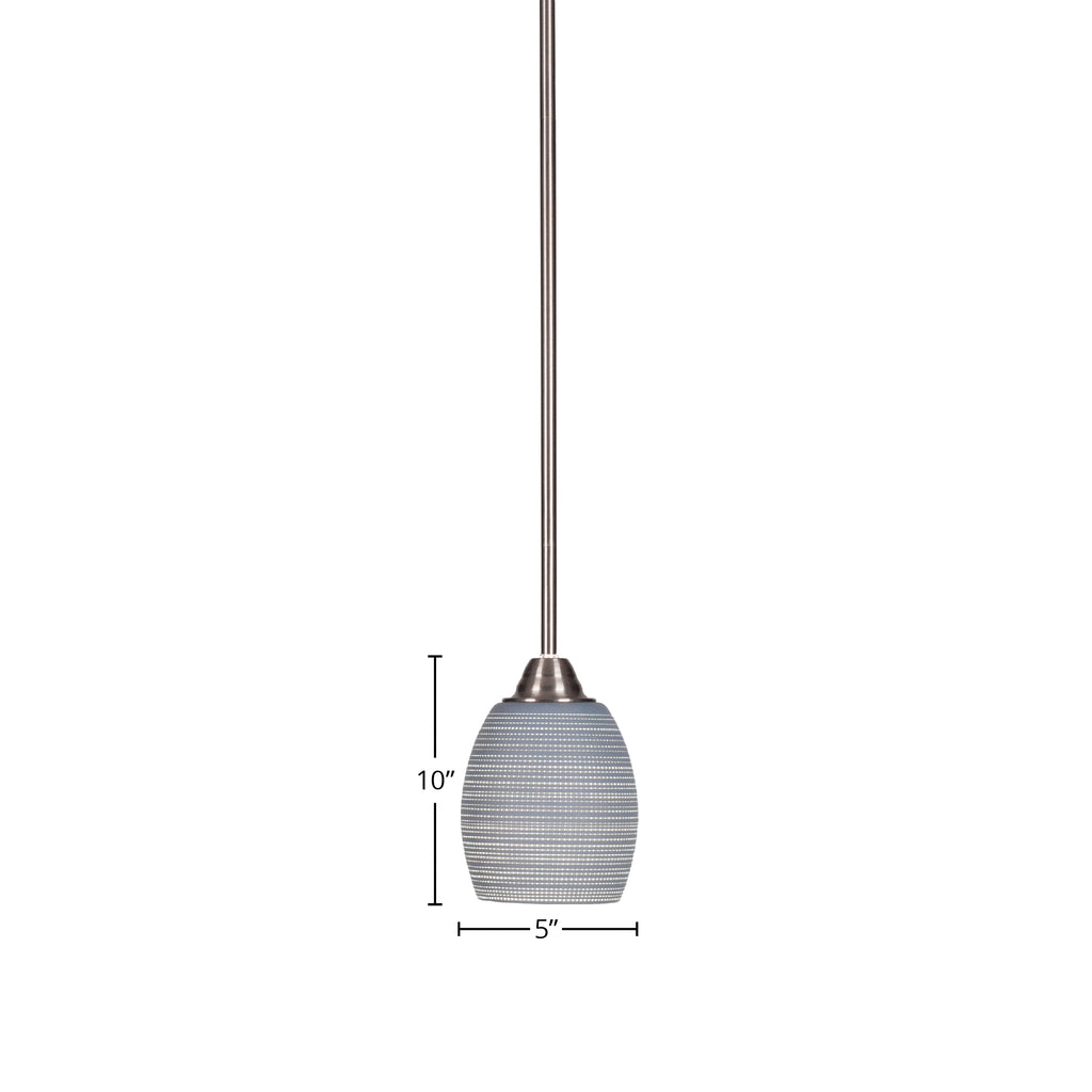 Paramount One Light Mini Pendant in Brushed Nickel with 5" Gray Matrix Shade