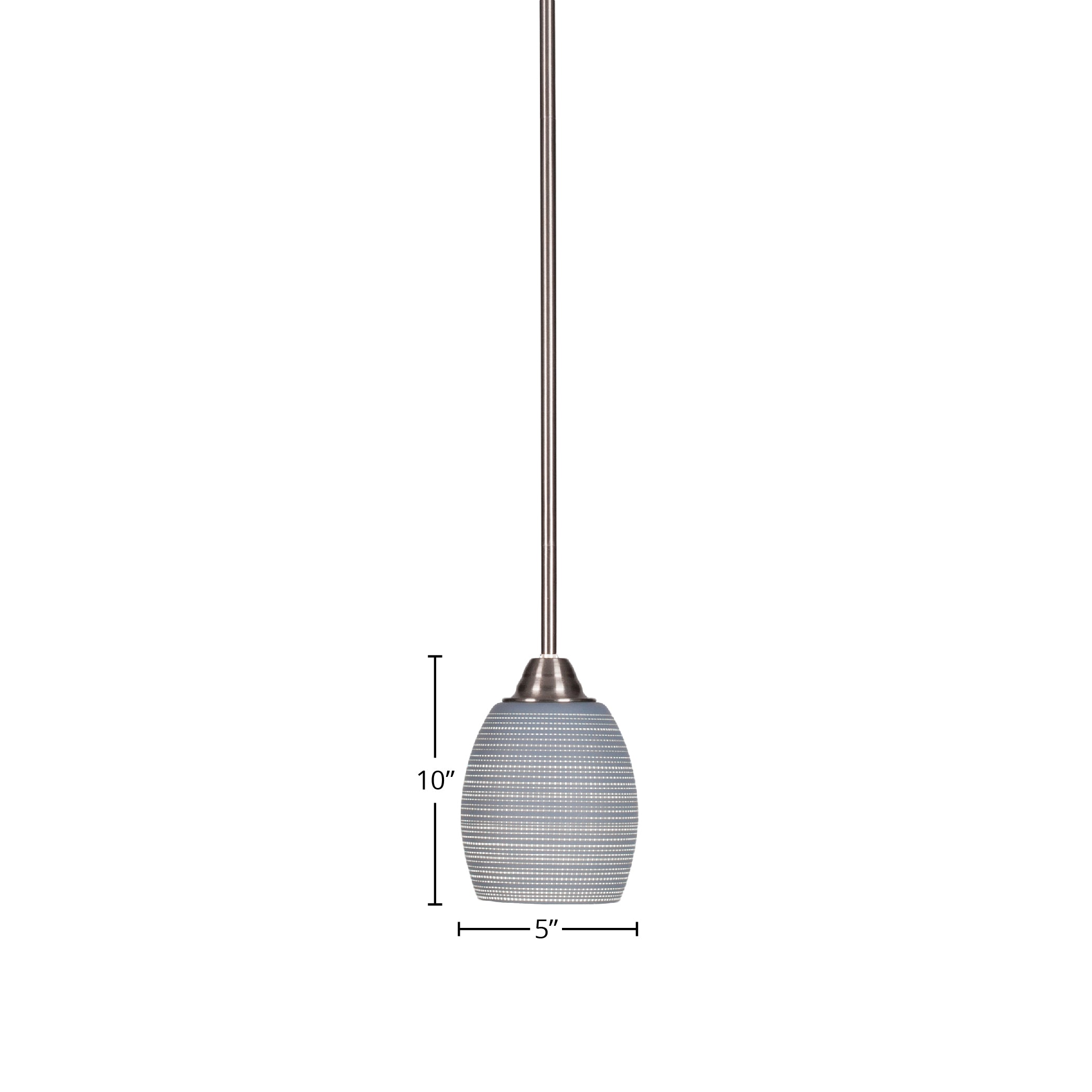 Paramount One Light Mini Pendant in Brushed Nickel with 5" Gray Matrix Shade
