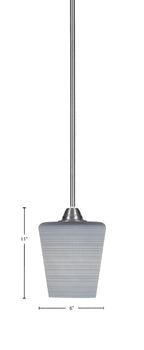 Paramount One Light Mini Pendant in Brushed Nickel with 6" Gray Matrix Shade