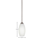 Paramount One Light Mini Pendant in Brushed Nickel with 5.5" White Matrix Shade