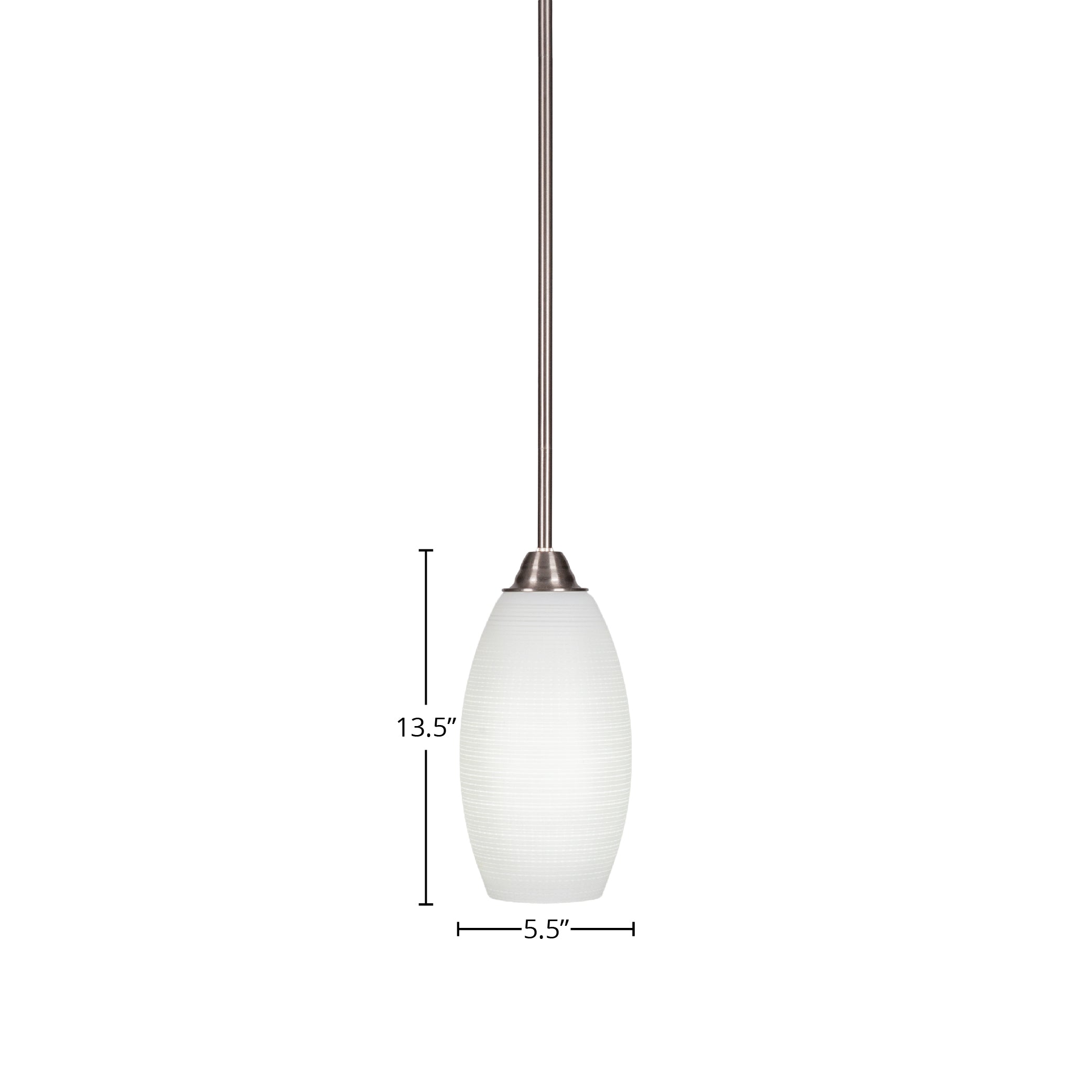 Paramount One Light Mini Pendant in Brushed Nickel with 5.5" White Matrix Shade