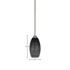 Paramount One Light Mini Pendant in Brushed Nickel with 5.5" Black Matrix Shade