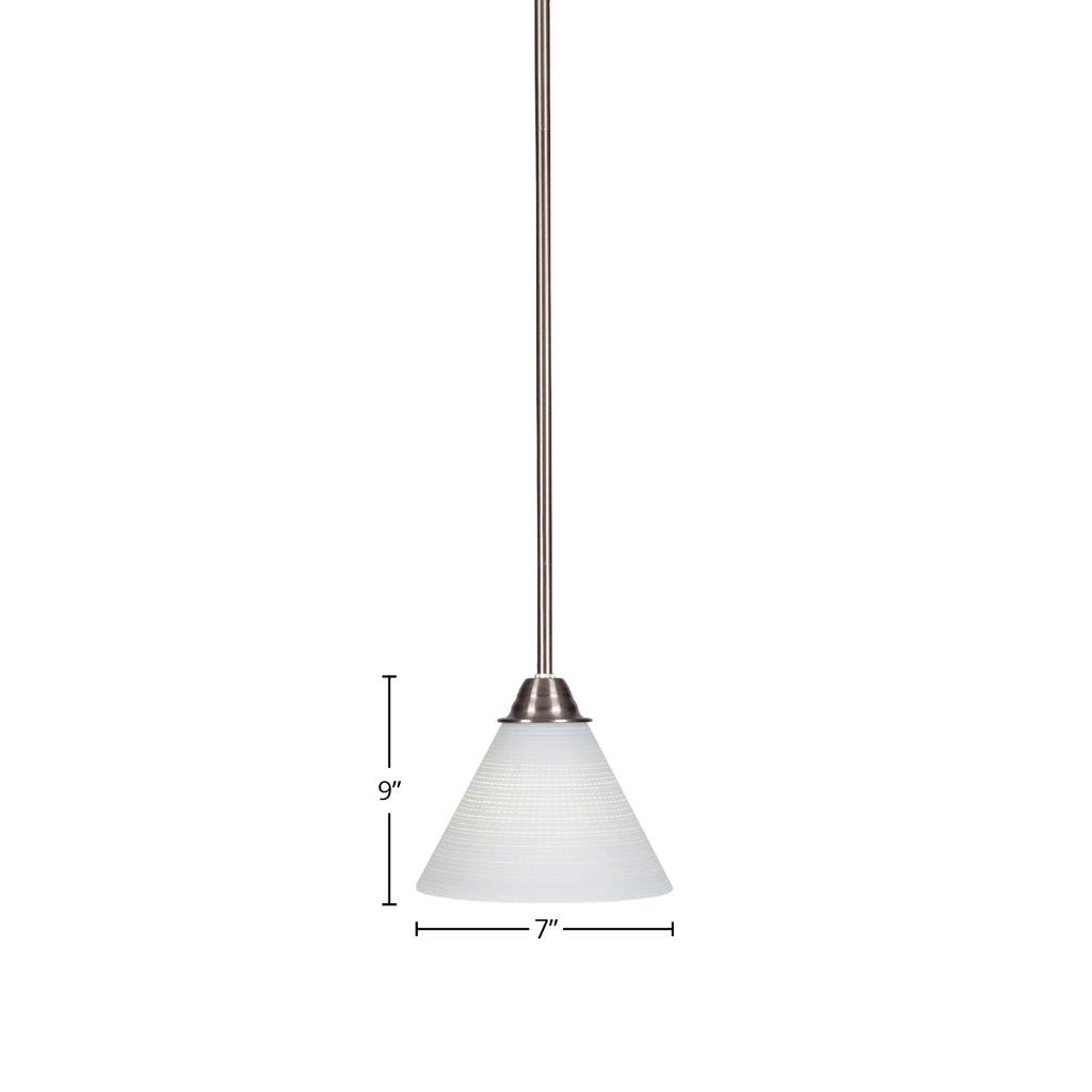 Paramount One Light Mini Pendant in Brushed Nickel with 7" White Matrix Shade