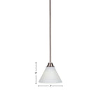 Paramount One Light Mini Pendant in Brushed Nickel with 7" White Matrix Shade