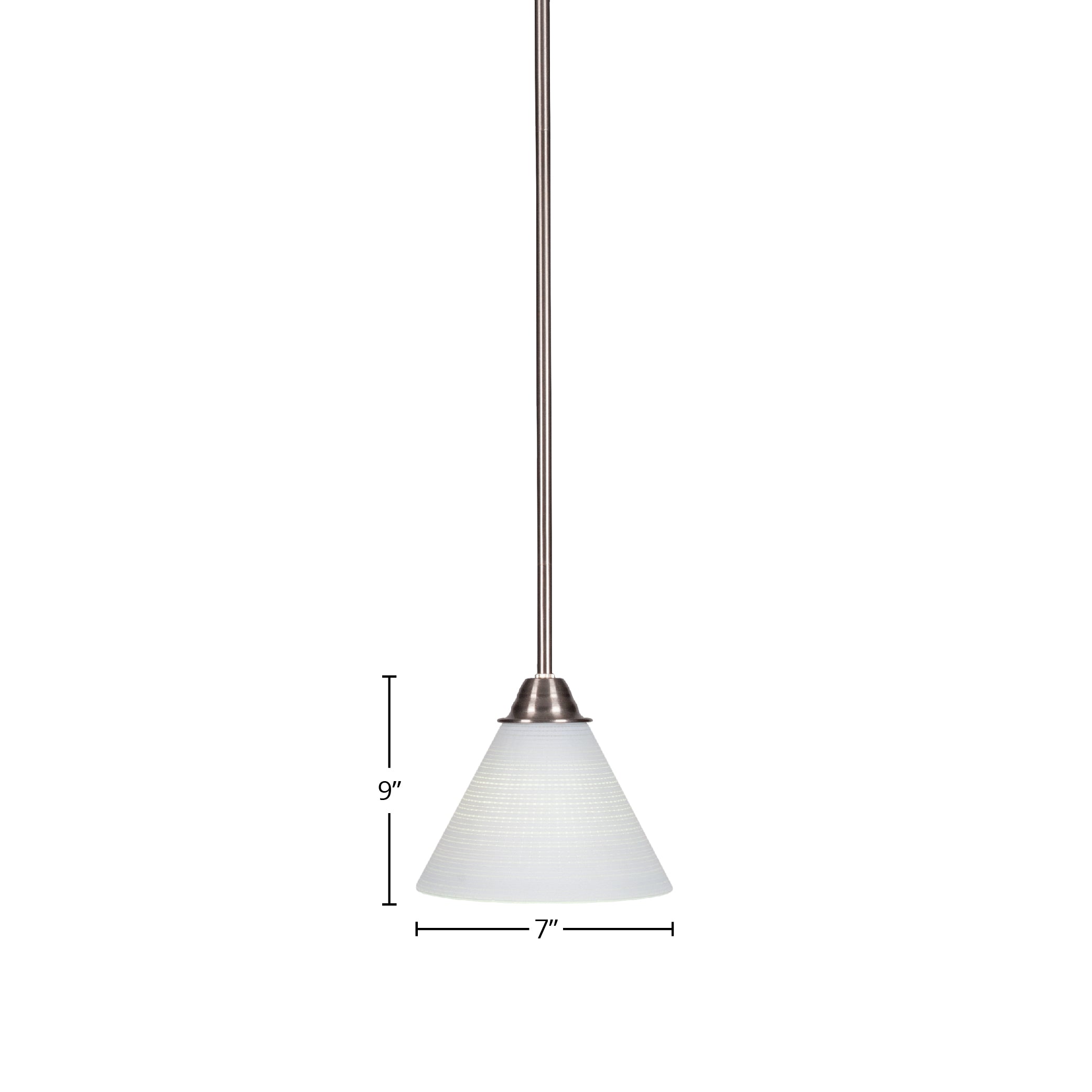 Paramount One Light Mini Pendant in Brushed Nickel with 7" White Matrix Shade