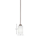 Paramount One Light Mini Pendant in Brushed Nickel with 4" White Matrix Shade
