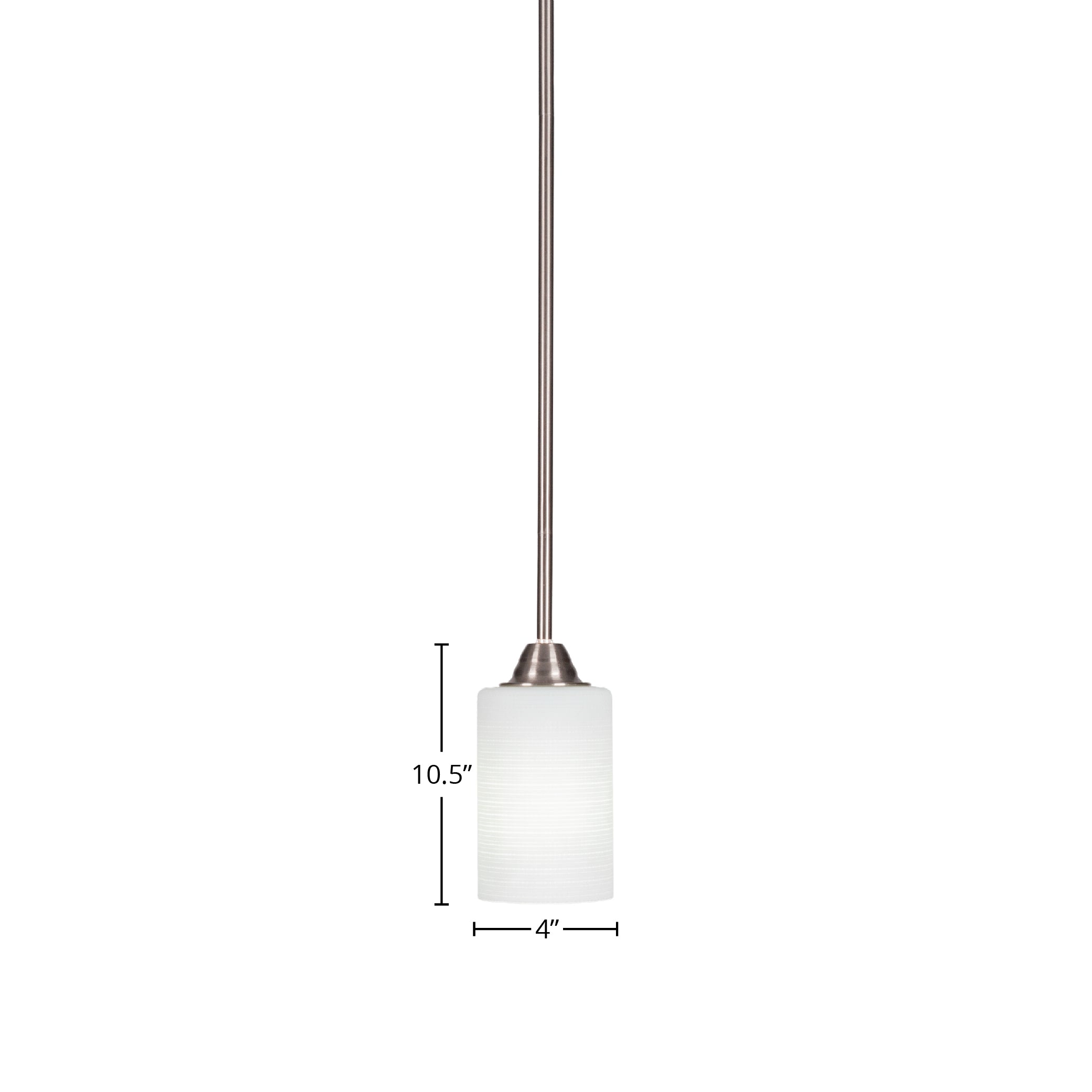 Paramount One Light Mini Pendant in Brushed Nickel with 4" White Matrix Shade