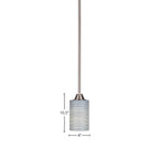 Paramount One Light Mini Pendant in Brushed Nickel with 4" Gray Matrix Shade