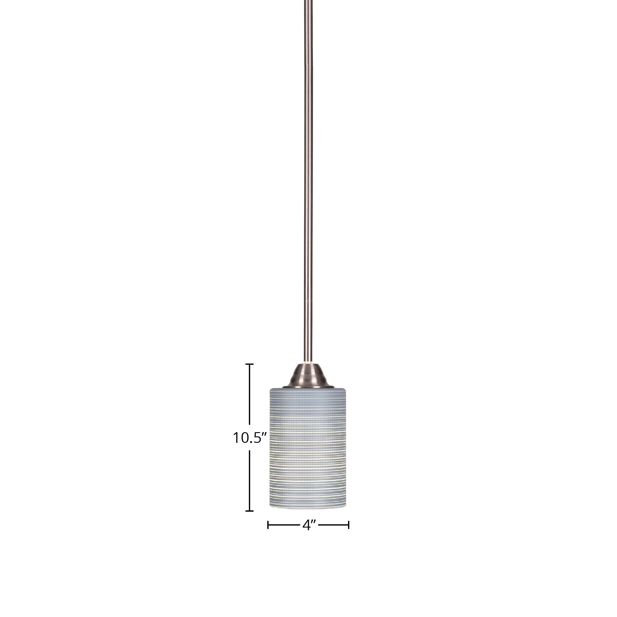 Paramount One Light Mini Pendant in Brushed Nickel with 4" Gray Matrix Shade