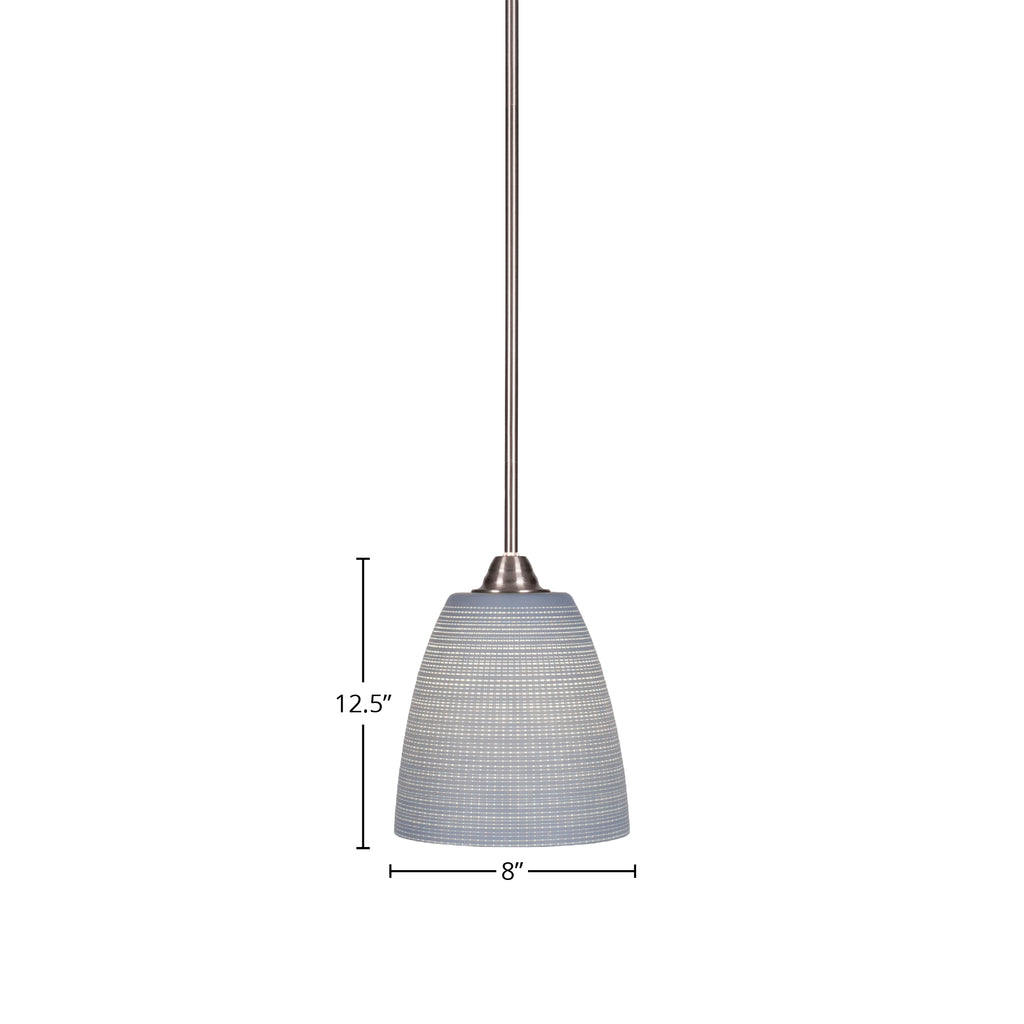 Paramount One Light Mini Pendant in Brushed Nickel with 8" Gray Matrix Shade
