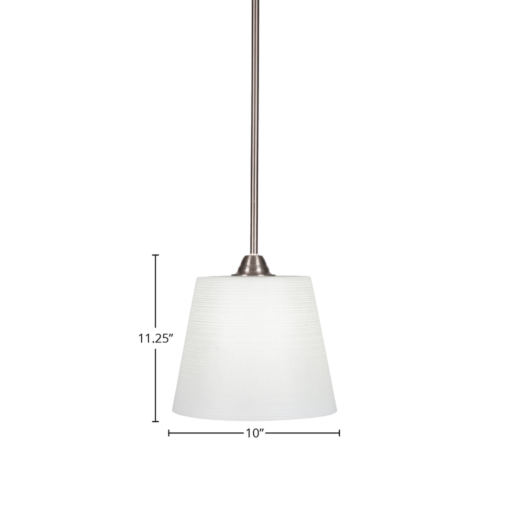 Paramount One Light Mini Pendant in Brushed Nickel with 10" White Matrix Shade