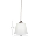 Paramount One Light Mini Pendant in Brushed Nickel with 10" White Matrix Shade