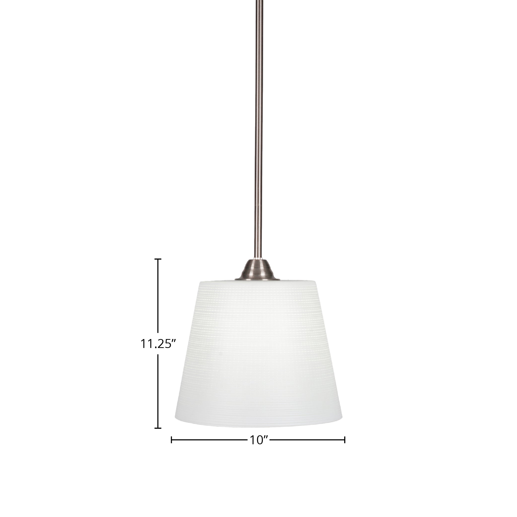 Paramount One Light Mini Pendant in Brushed Nickel with 10" White Matrix Shade