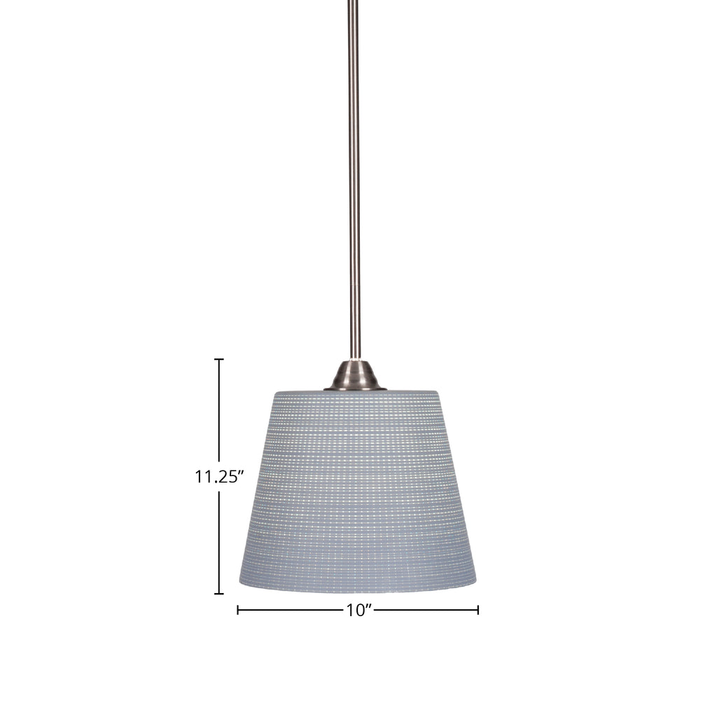 Paramount One Light Mini Pendant in Brushed Nickel with 10" Gray Matrix Shade