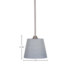 Paramount One Light Mini Pendant in Brushed Nickel with 10" Gray Matrix Shade